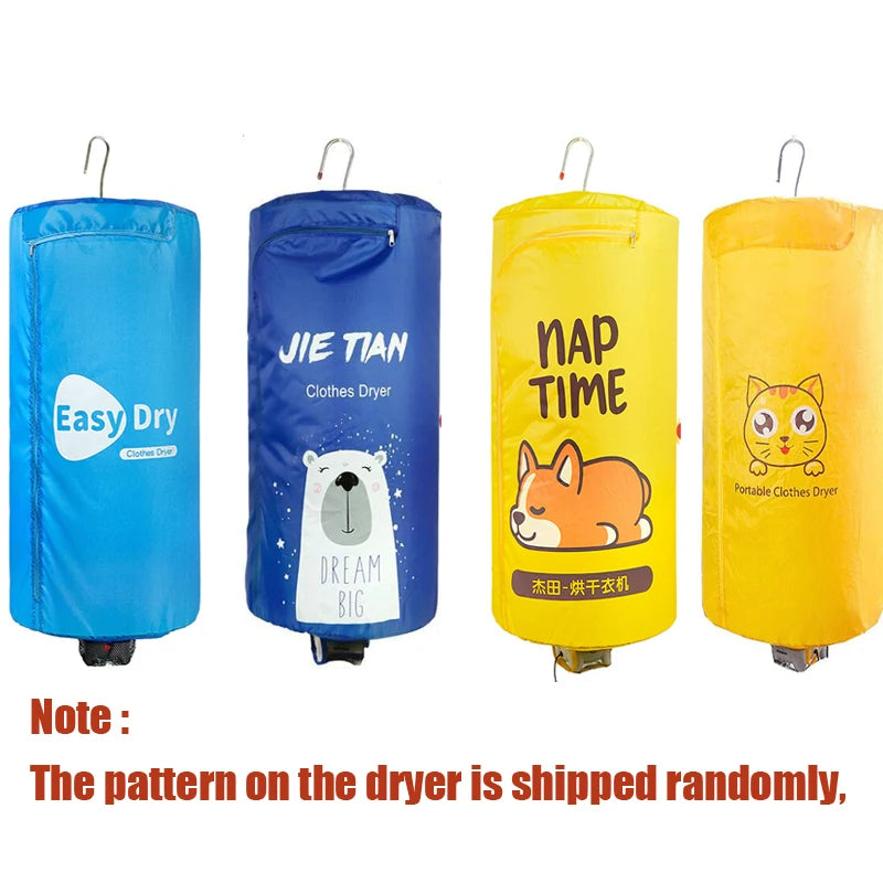 Foldable Colthes Dryer Household Travel Use Hanging 450W High Power Cloth Drying Machine Timing Function Waterproof Fast Drying