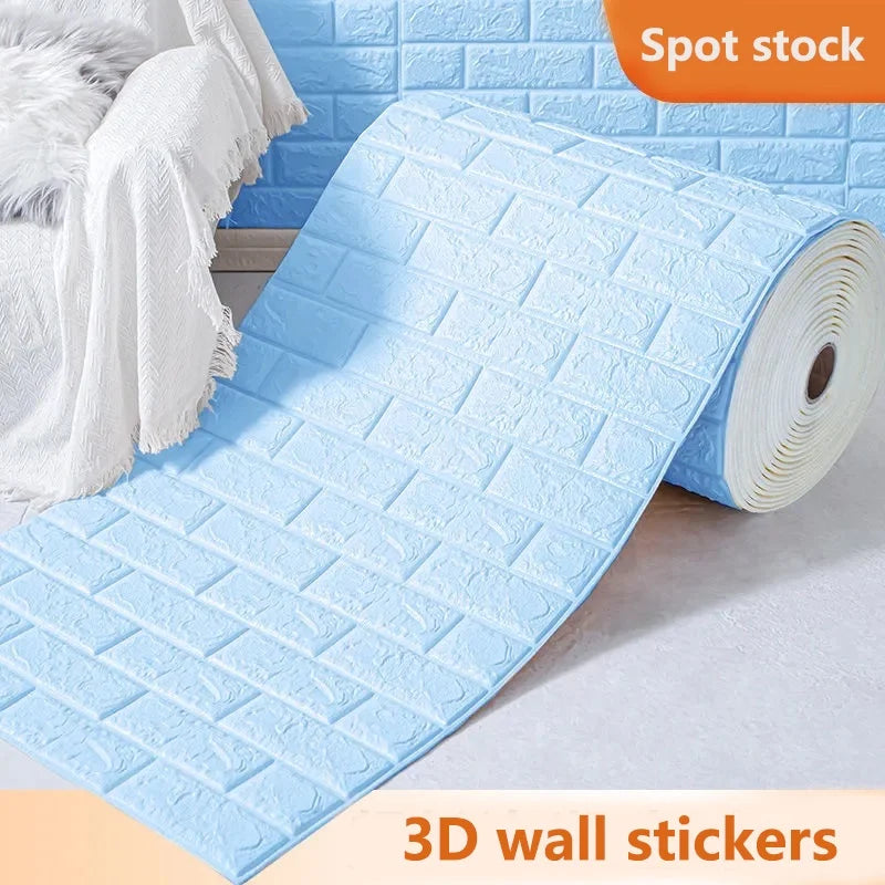 70cm*1m  3D Brick Pattern Wall Sticker Self-Adhesive  Panel Waterproof Living Room Wallpaper Home Decoration