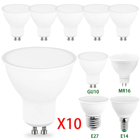 10 قطع GU10 E27 E14 MR16 GU5.3 Lampada LED Bulb 6W 220V Bombillas LED Lamp Spotlight Lampara Spot Light