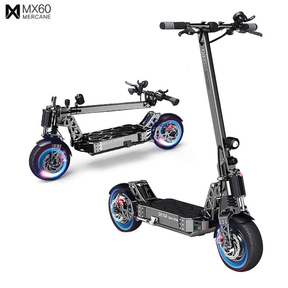 New Mercane MX60 Smart Electric Scooter 2400W 60km/h 100km Range Dual Drive motor Foldable Skate Board