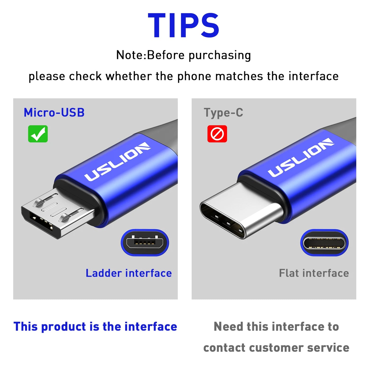 كابل USB صغير من USLION 3A للشحن السريع لهاتف Samsung Xiaomi Huawei Realme OPPO Android المحمول سلك بيانات USB بطول 0.5/1/2/3 متر