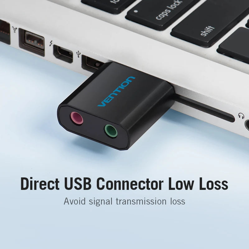 USB-звуковая карта Vention USB-аудиоинтерфейс, адаптер для наушников, звуковая карта для микрофона, динамика, ноутбука, PS4, компьютера, внешняя звуковая карта