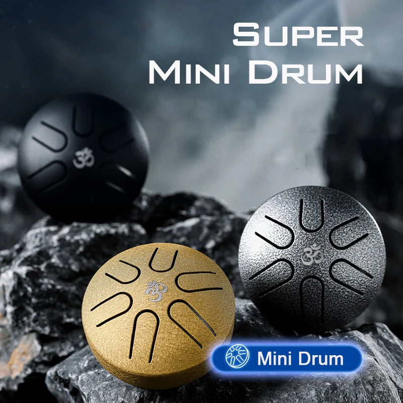 Hluru Mini Glucophone 3 Inch 6 Notes Steel Tongue Drum Handpan Ethereal Drum Music Drum Handpan Drum Musical Instrument