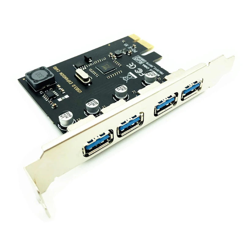 4-портовая плата расширения USB 3.0 PCI-E PCI Express PCIe USB 3.0 HUB-адаптер 4-портовый контроллер USB3.0 USB 3 0 PCI e PCIe Express 1X