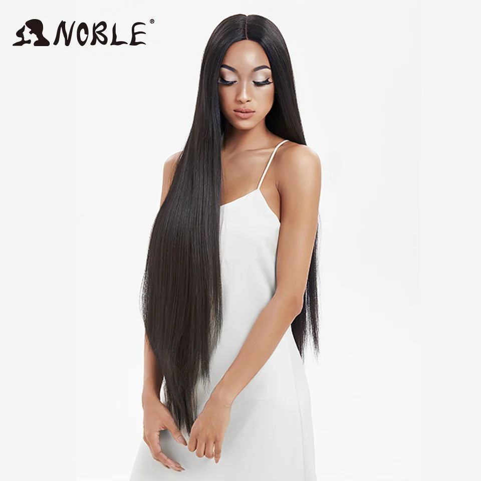 Noble Synthetic Lace Front Wigs For Women 38 Inch Straight Wig Lace Wig Ombre Blonde Lace Wigs Cosplay Straight Lace Front Wig