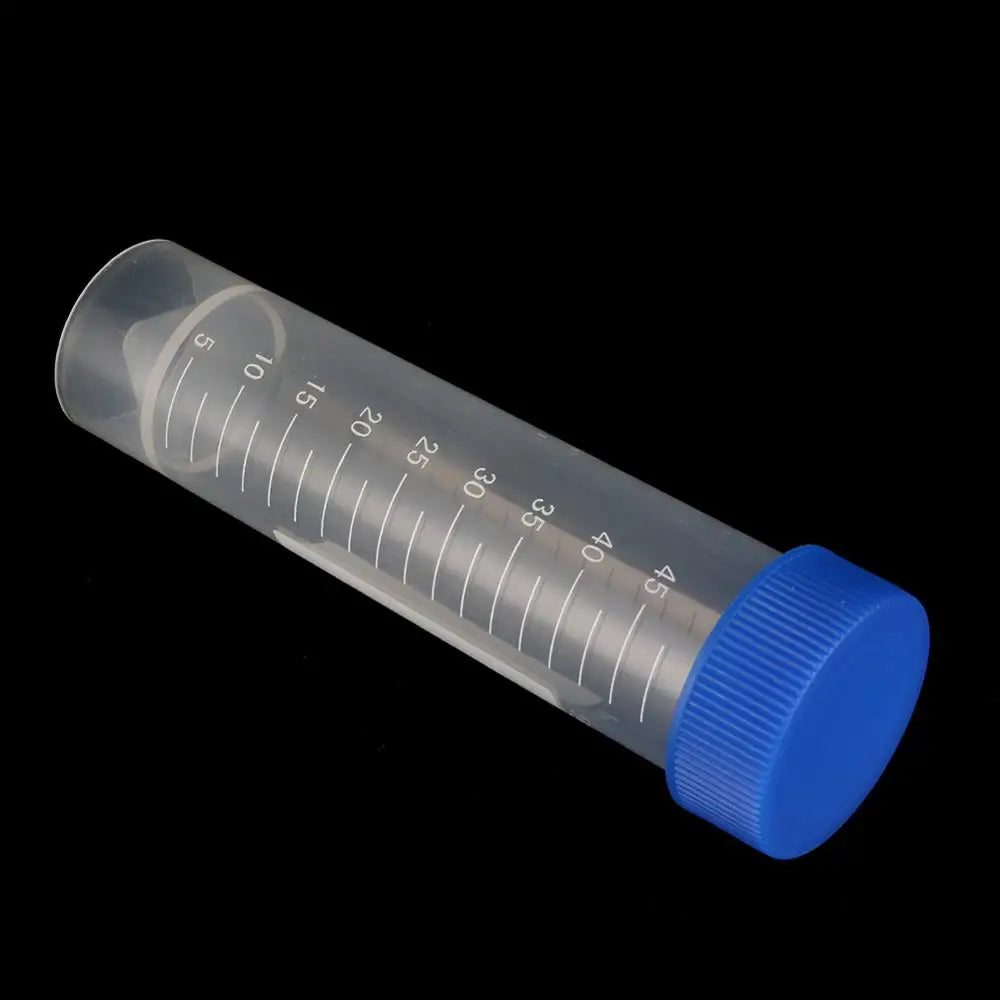 10 Pcs 50ml Plastic Screw Cap Flat Bottom Centrifuge Test Tube with Scale Free-standing Centrifugal Tubes Laboratory Fittings