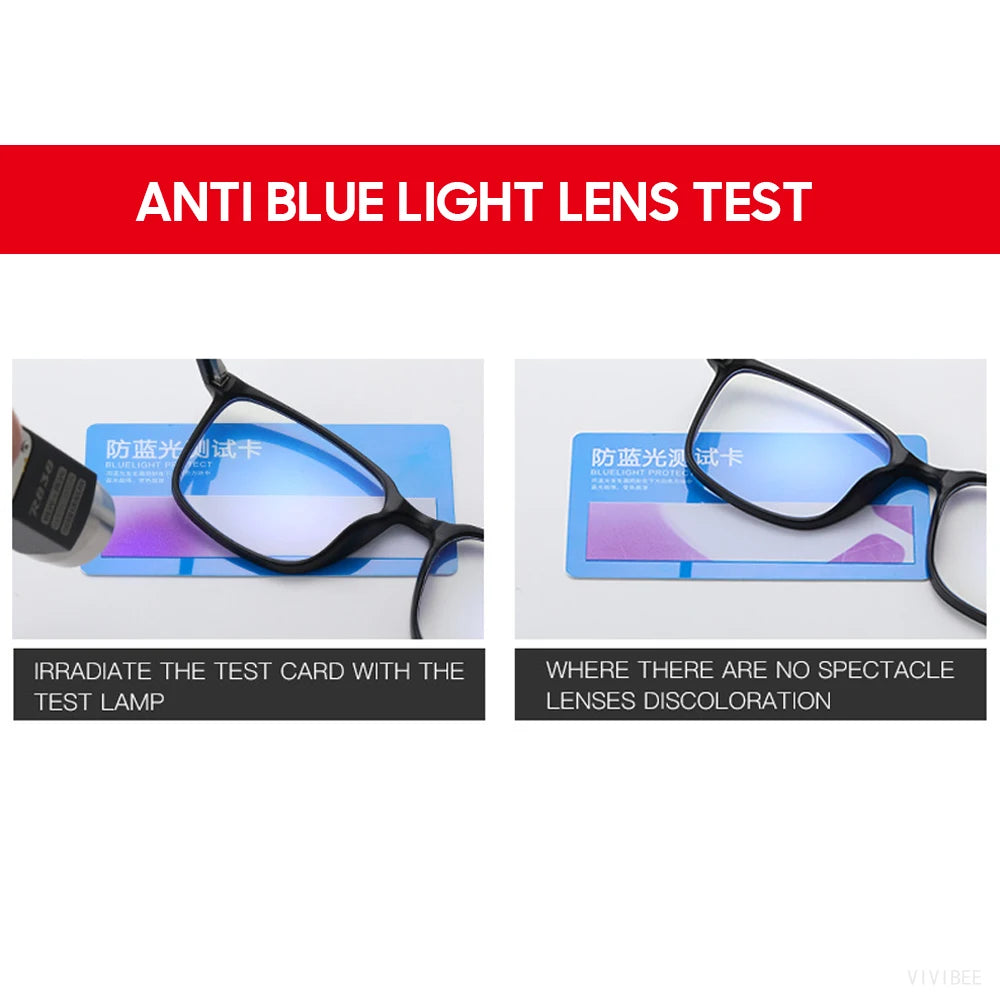 2024 Trending Blue Light Blocking Men's Glasses Gaming TR90 Matte Black Anti Ray Eyeglasses Women Transparent Fashion Eyewear