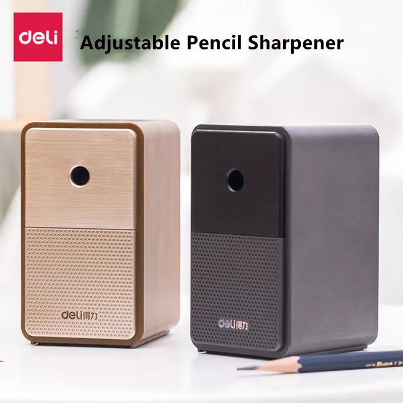 DELI Adjustable Pencil Sharpener with Long Lasting Blade Hand Crank Table Sharpeners Machine Stationery