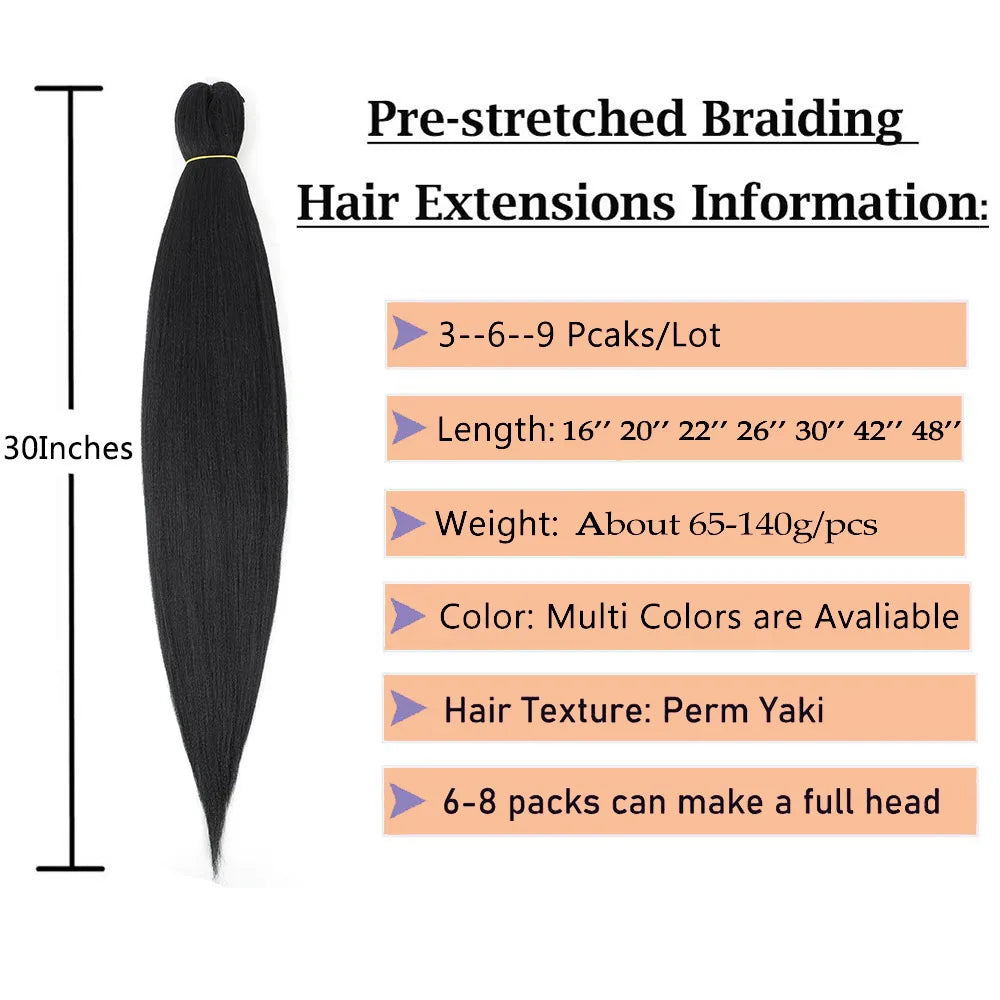 16/20/22/26/30/42/48 Inch Braiding Hair Long Jumbo Braid Hair Synthetic Box Braids Extension Yaki Texture Kanekalon Hair