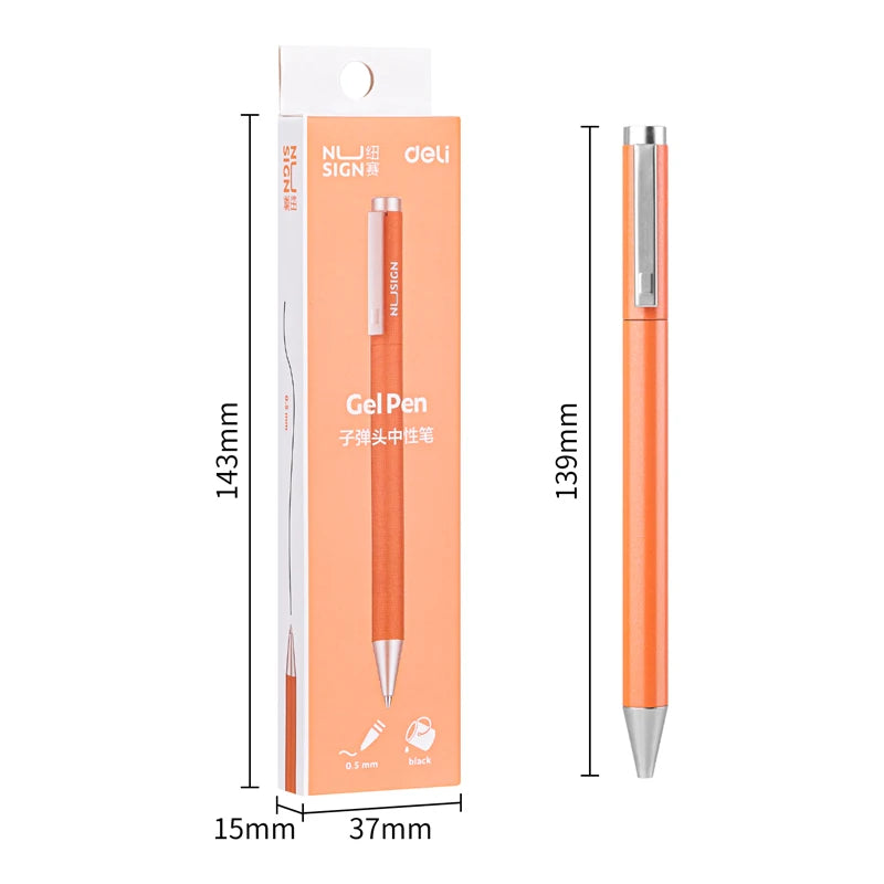 Xiaomi Deli Metal Gel Pen Rollerball Caneta ручка Шариковая ручка 0,5 мм Ручки для подписи для офиса Студенты Бизнес Канцелярские принадлежности