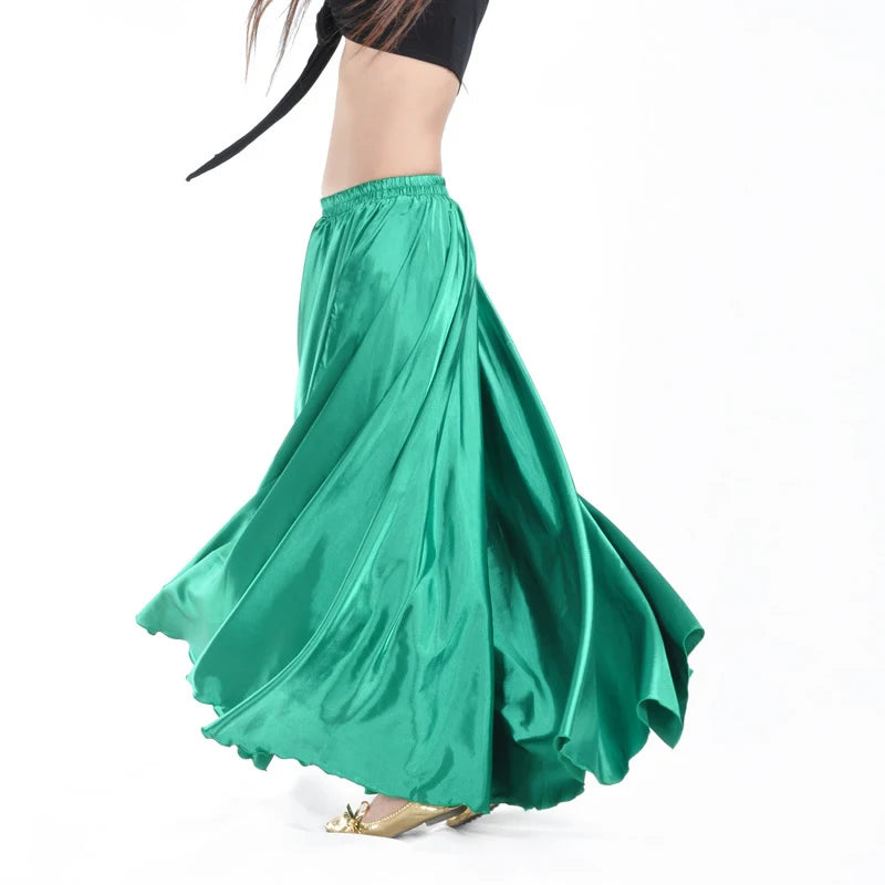 Shining Satin Long Spanish Skirt Swing Dancing Skirt Belly Dance skirt Sun Skirt 14 Colors Available VL-310