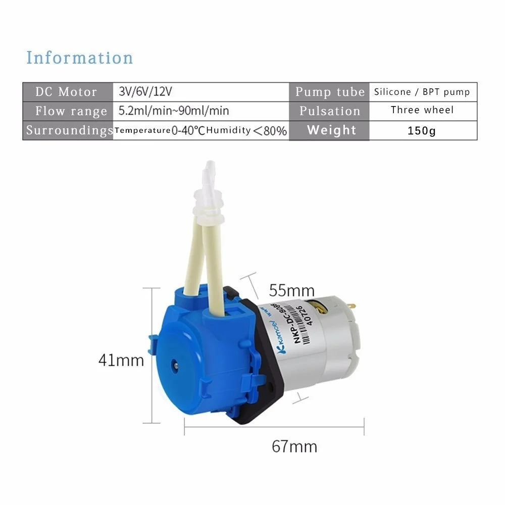 مضخة جرعات كاموير DC 12V 24V مضخات دوّارة رأس جرعات مع موصل Arduino Aquarium Lab Analytic Diy Liquids Motor Tool