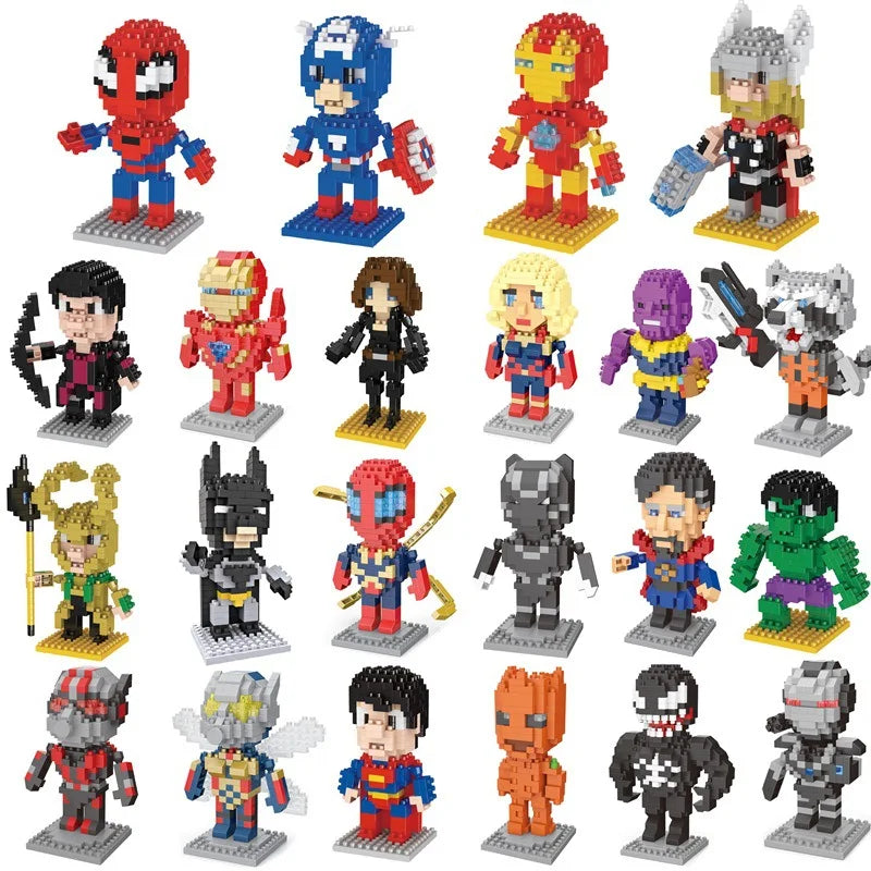 Disney Building Blocks Avengers Micro Diamond Small Particles Assembled Building Blocks Iron Man Spider Toy DIY Building Blocks