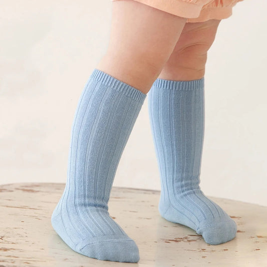 13 Colors Boys And Girls Cotton Socks Casual Ribbed Knee High Baby Long Tube Socks Bootes Socks Children Leg Warmers Socken