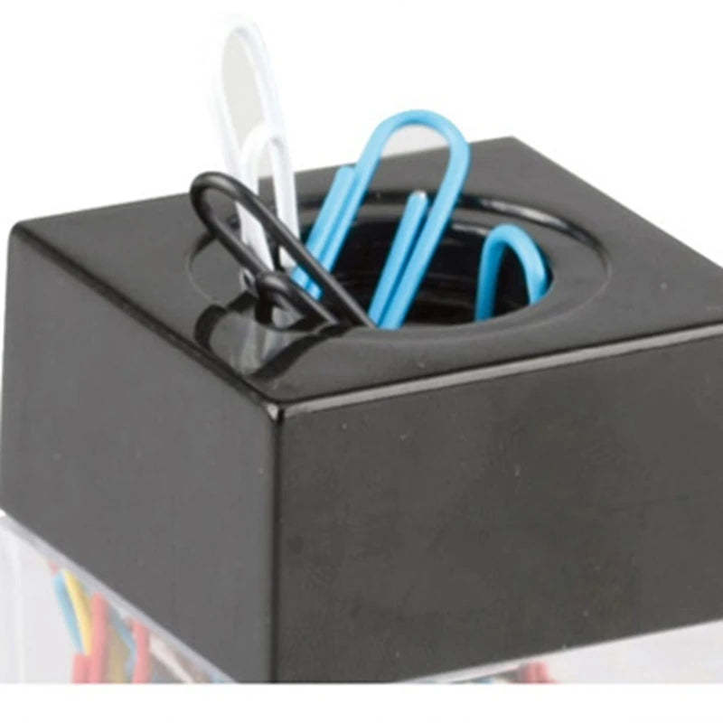 57EC Durable Clear Magnetic Paper Clip Dispenser Metal Pin Organizer Holder Box Large Capacity for School Office