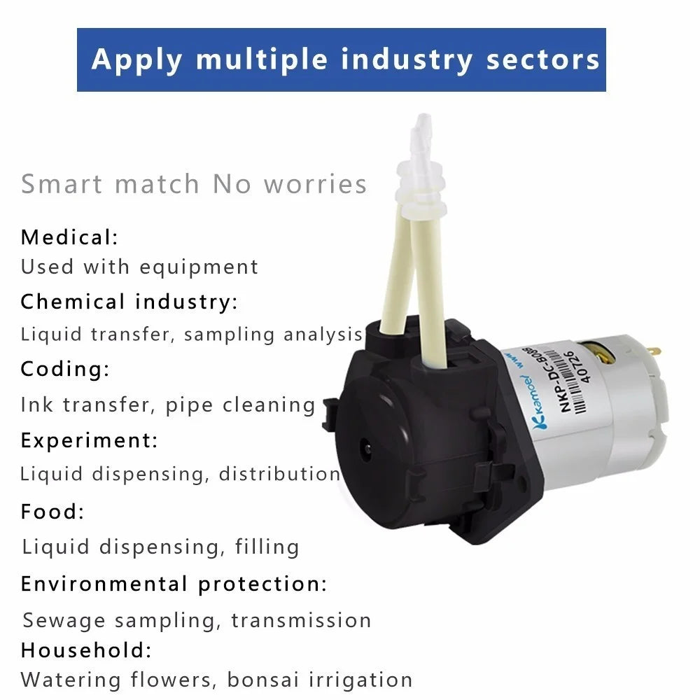 مضخة جرعات كاموير DC 12V 24V مضخات دوّارة رأس جرعات مع موصل Arduino Aquarium Lab Analytic Diy Liquids Motor Tool