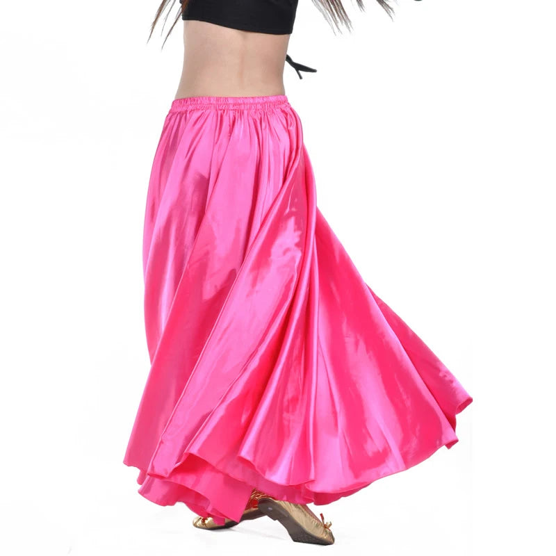 Shining Satin Long Spanish Skirt Swing Dancing Skirt Belly Dance skirt Sun Skirt 14 Colors Available VL-310