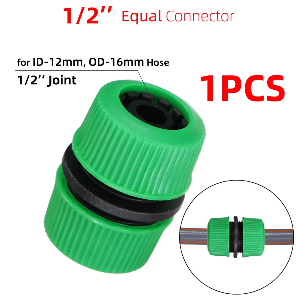 1/2" 3/4'' 1" Garden Car Hose Quick Connectors Repair Damaged Leaky Water Tubeing Adapter PE Pipe Fitting Irrigation Tube Joints