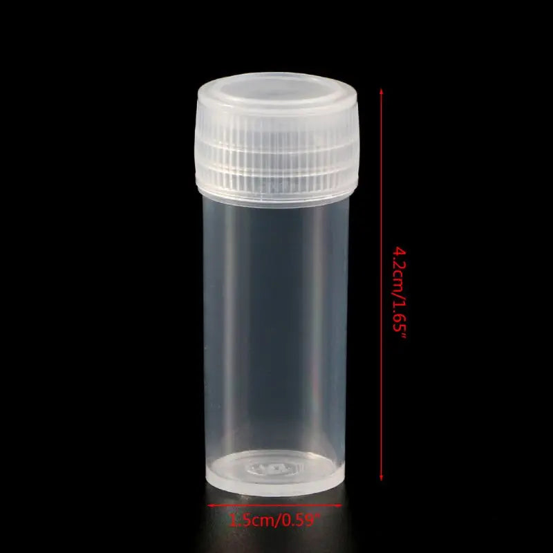 20Pcs 5ml Plastic Test Tubes Vials Sample Container Powder Craft Screw Cap Bottles for Office School Chemistry Supplies