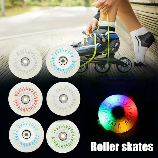 Flash Inline Skate Wheels 90A LED Lighting Skating Wheel 80 76 72 68 Flash Wheels Sliding Roller Skating Shoes