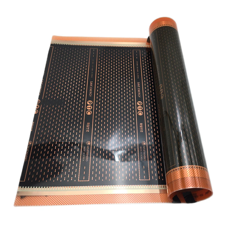 All Sizes Brand New AC220V Graphene PTC Heating Film Infrared Electric Warm Floor Heating System 240W/m2 Carbon Foil