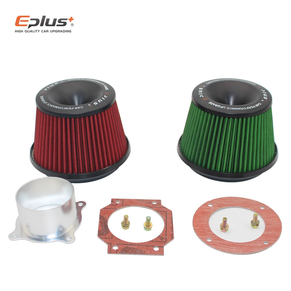 EPLUS Car Filters Air Intake System High Flow Filtre A Air Voiture Universal Connecting Base Red Green 3inch 76mm Automobiles