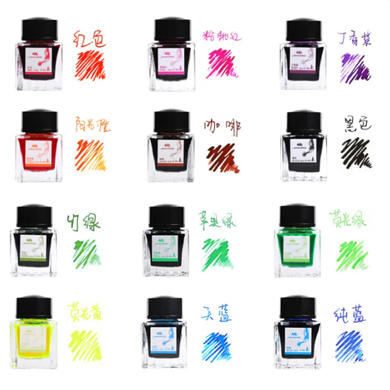 High quality Jinhao 30ml Various colors Glass bottled ink fountain Pen  Ink refill cartridge school office supplies