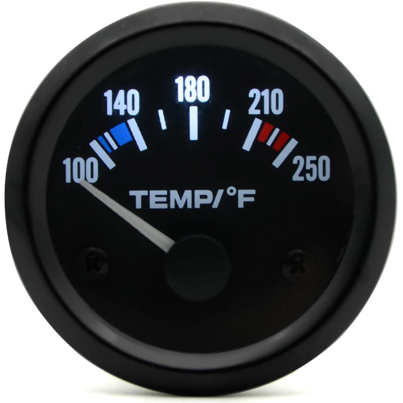 Dragon Gauge Water Temp Car Gauge 2" 52mm 40~120 Celsius / 100~250 Fahrenheit Temperature 12V Auto Instrument Black Bezel