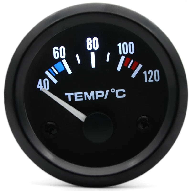 Dragon Gauge Water Temp Car Gauge 2" 52mm 40~120 Celsius / 100~250 Fahrenheit Temperature 12V Auto Instrument Black Bezel