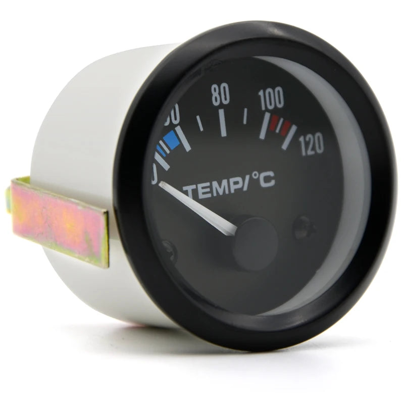 Dragon Gauge Water Temp Car Gauge 2" 52mm 40~120 Celsius / 100~250 Fahrenheit Temperature 12V Auto Instrument Black Bezel