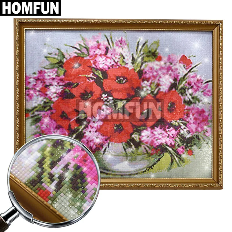 HOMFUN DIY PHOTO CUSTOM Diamond Painting Picture of Rhinestones Diamond Embroidery Beadwork 5D Cross Stitch 5D Home Decor