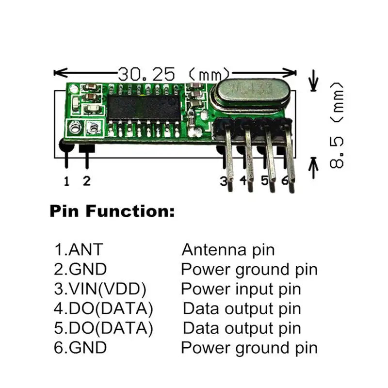 جهاز إرسال واستقبال RF QIACHIP 433 ميجا هرتز وحدة ASK 433 ميجا هرتز مع هوائي لمجموعات Arduino Uno اللاسلكية DIY