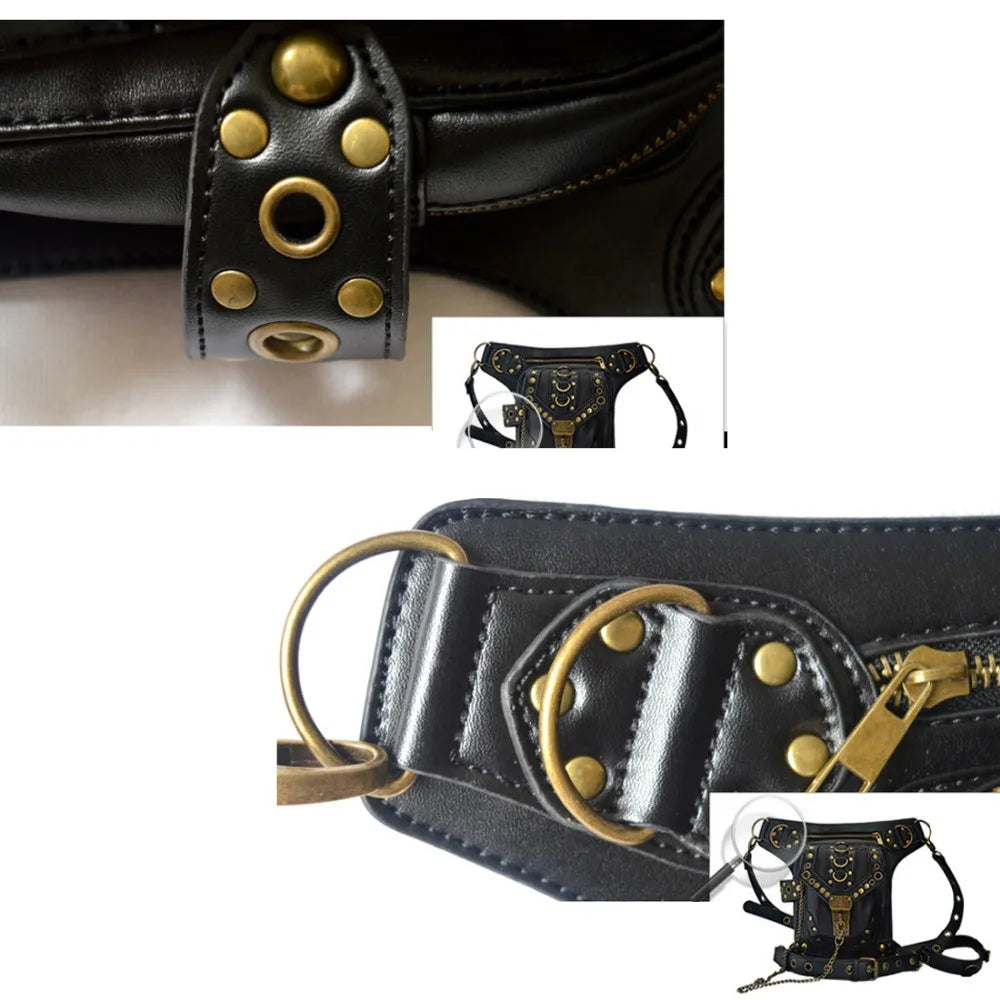 Steampunk Waist Leg Bags Women Men Victorian Style Holster Bag Motorcycle Thigh Hip Belt Packs Messenger Shoulder Bags