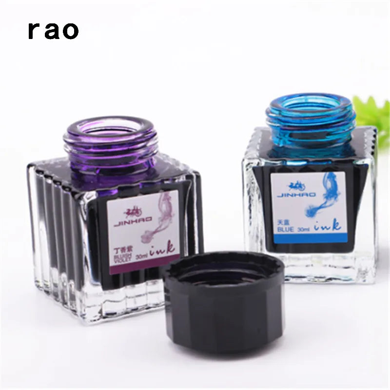 High quality Jinhao 30ml Various colors Glass bottled ink fountain Pen  Ink refill cartridge school office supplies