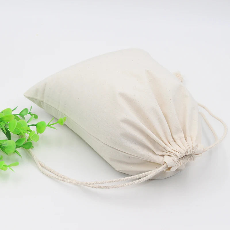 Zhuangshijie Grand Quality Cotton Small Drawstring Pouch Home Large Capacity Storage Bags Big Size Food Bread Portable Sacks