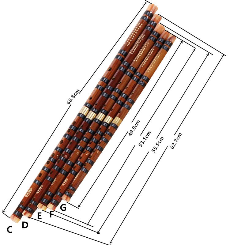 Высококачественная бамбуковая флейта, профессиональные духовые музыкальные инструменты CDEFG Key Chinese Dizi Transversal Flauta 5 цветов