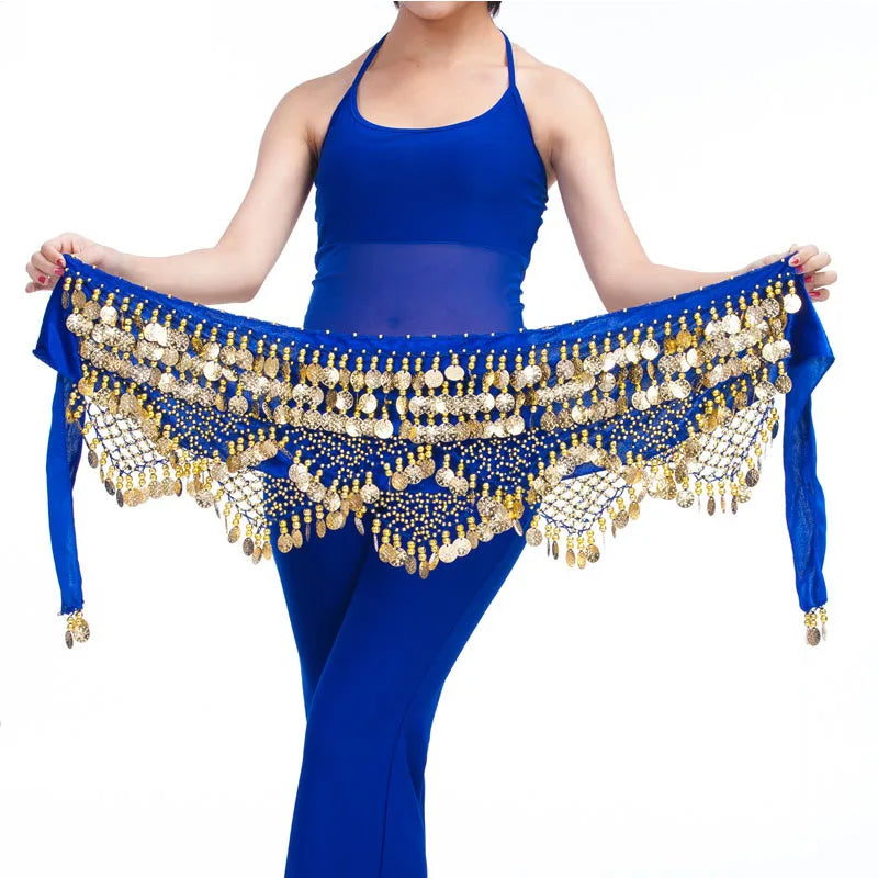 New Style Top Selling Belly Dance Waist Chain Hip Scarf Bellydance Coins Belt Dancing Waist Belt Dancer's Accessories