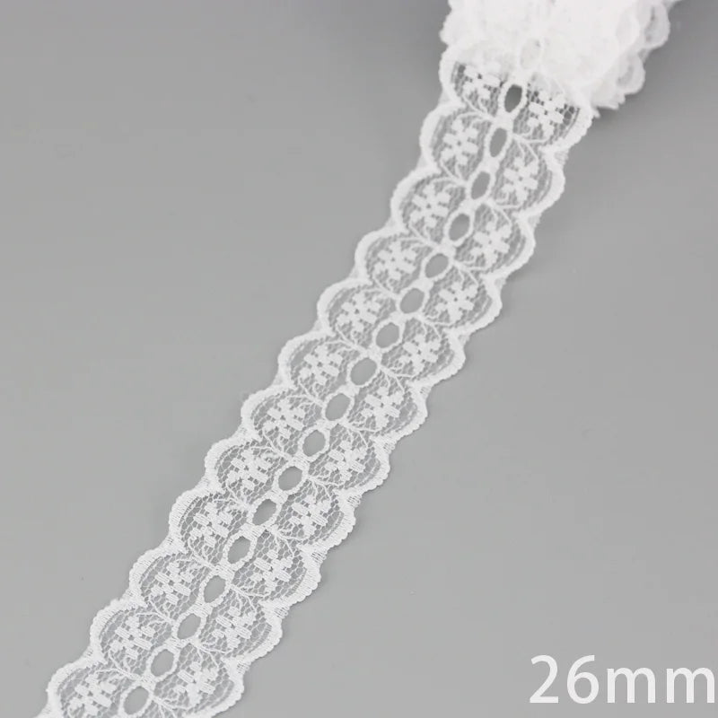 (5 yards/roll) white Lace ribbon fabric Webbing Decoration Lovely gift packing polyester Material