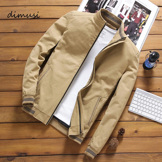 DIMUSI Spring Autumn Men's Bomber Jackets Casual Male Outwear Windbreaker Jacket Mens Zipper Baseball Uniform Coats Clothing