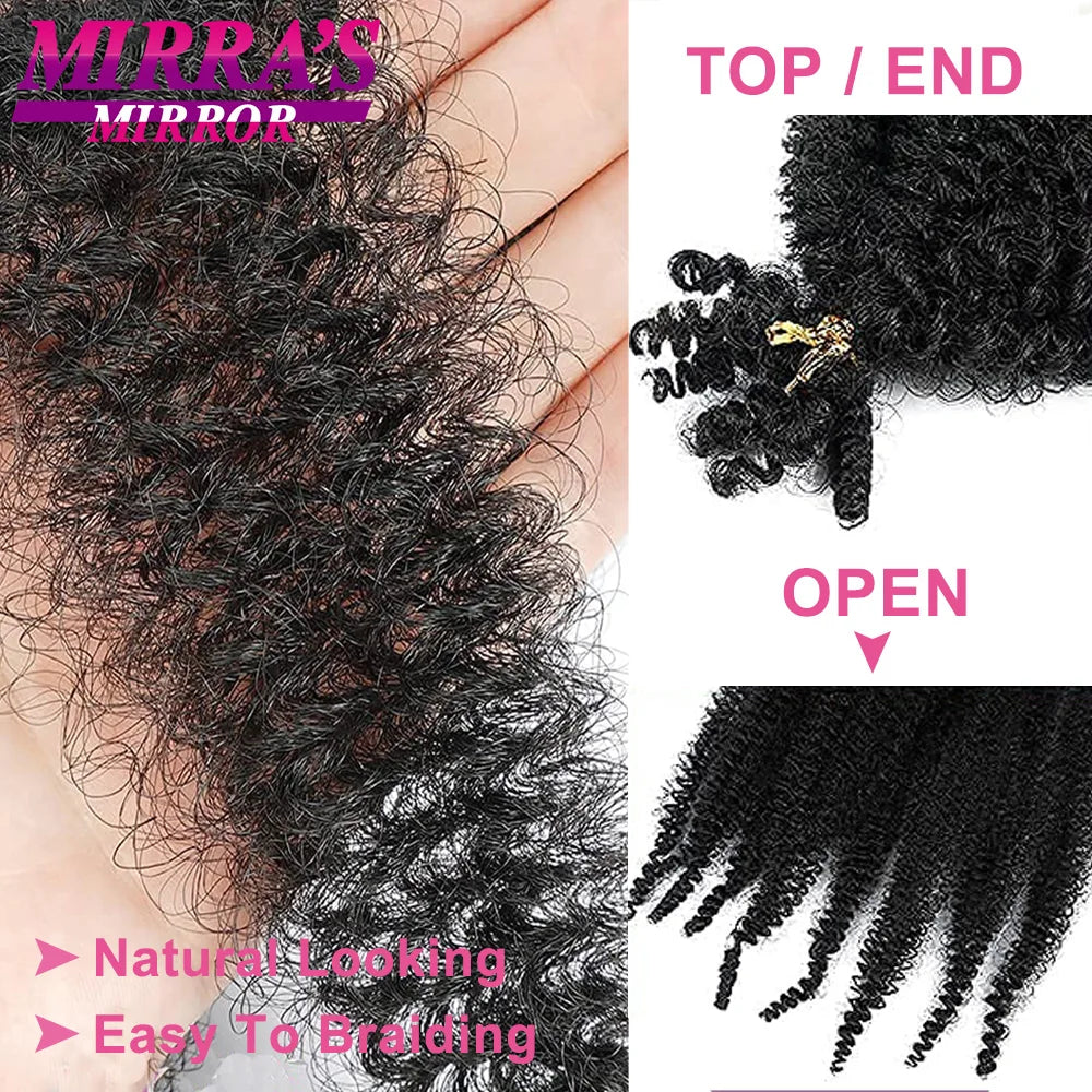 Springy Afro Twist Hair 16/24/28Inch Synthetic Pre-Separated Afro Kinky Twist Crochet Hair Extension For Faux Locs Marley Braids