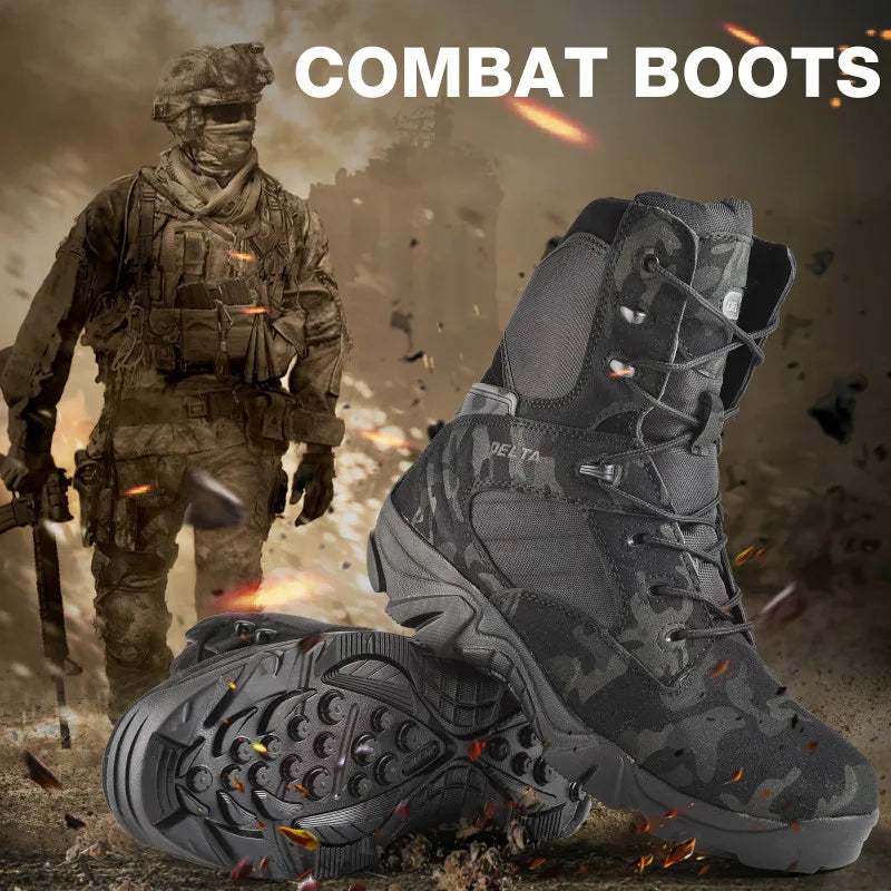 Camouflage Men Boots Work Safty Shoes Men Desert Tactical Boots Autumn Winter Special Force Ankle Boots Men