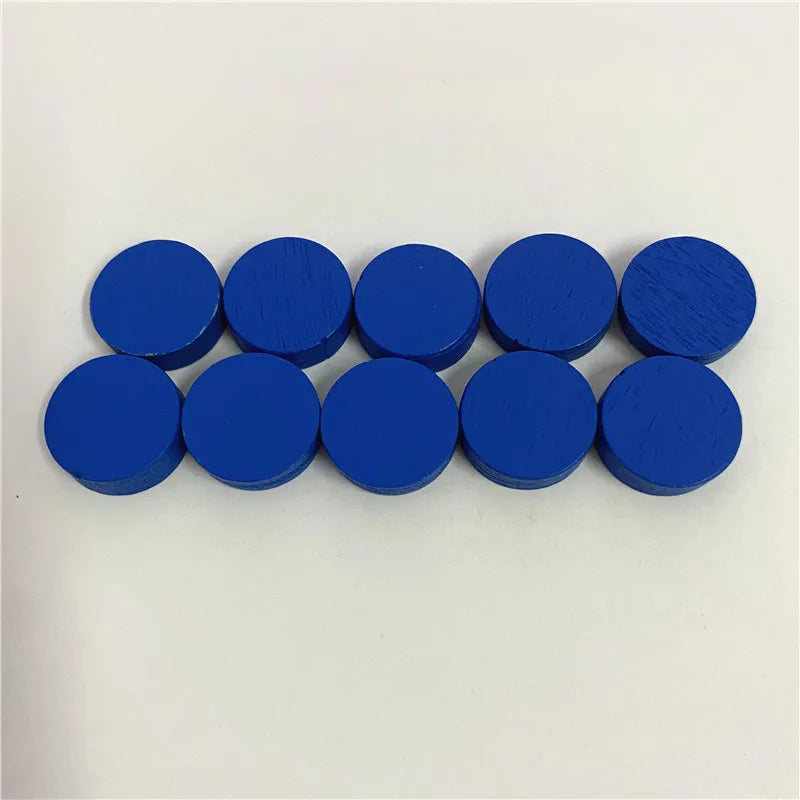 50pieces 15*5MM 11 Colors Wooden Disk Pawn Game Pieces Colorful Chess For Tokens Board game Accessories