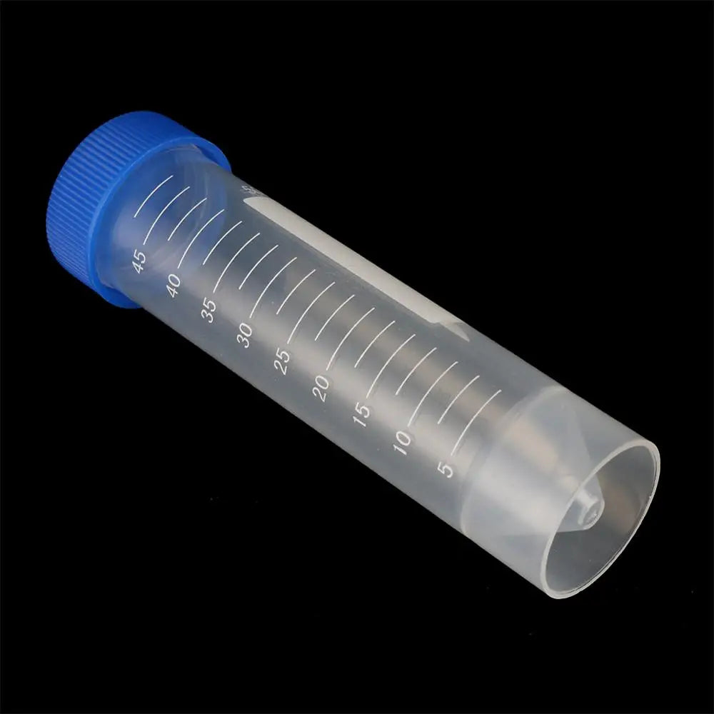 10 Pcs 50ml Plastic Screw Cap Flat Bottom Centrifuge Test Tube with Scale Free-standing Centrifugal Tubes Laboratory Fittings