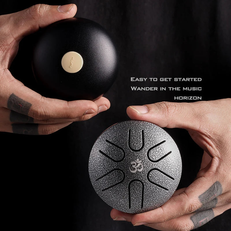 Hluru Mini Glucophone 3 Inch 6 Notes Steel Tongue Drum Handpan Ethereal Drum Music Drum Handpan Drum Music Instrument