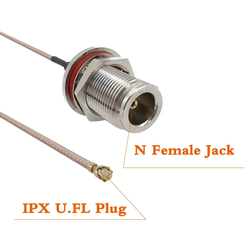 N Female to IPEX/UFL RG178 Cable RF Coaxial Connector N Type Nut Bulkhead Jack to IPX Pigtail for PCI Wifi Card Wireless Router