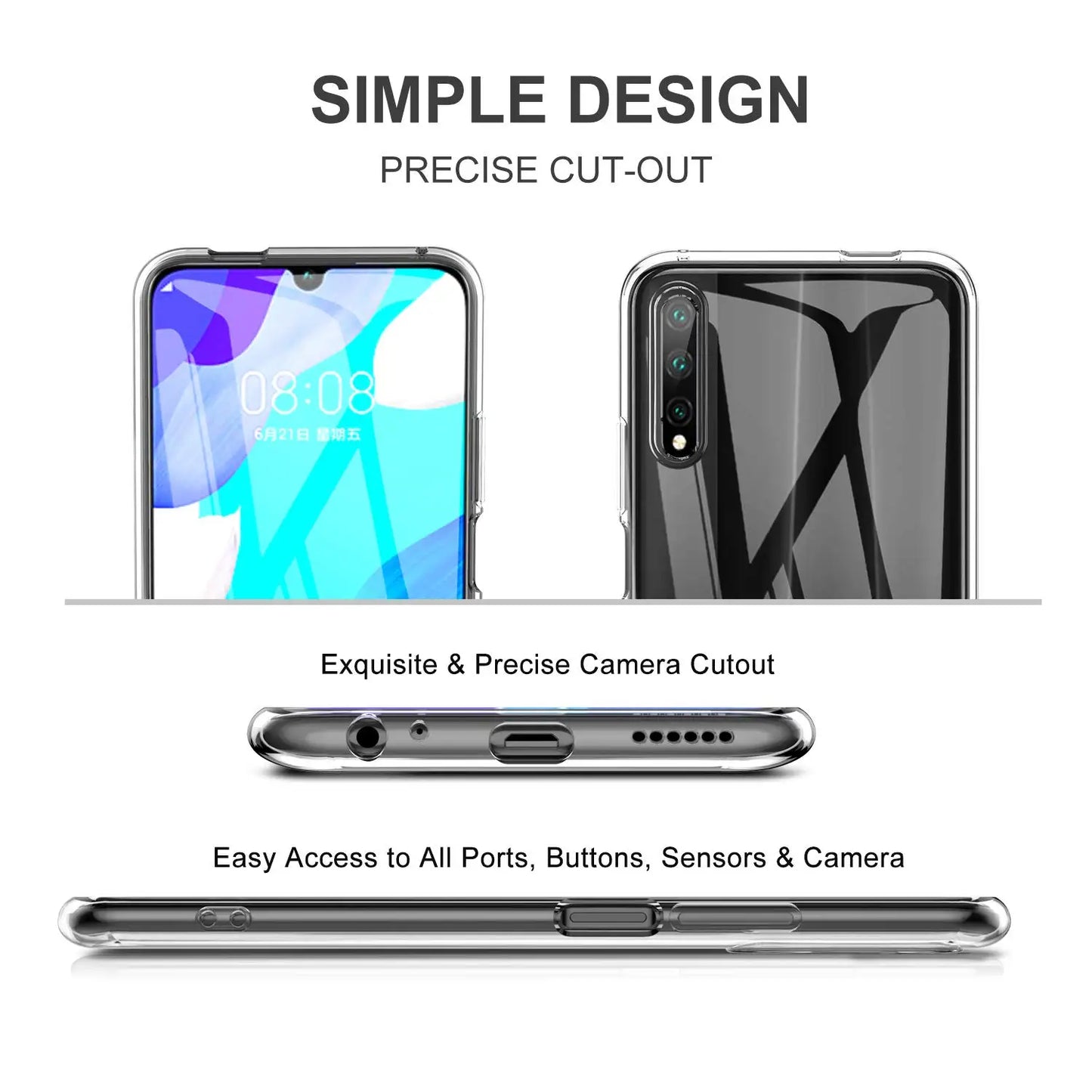 Transparent Mobile Phone Funda for Huawei Y9S P Samrt Pro 2019 Case Cover Ultrathin Soft TPU 360 Clear Shockproof PSmart Y9 S