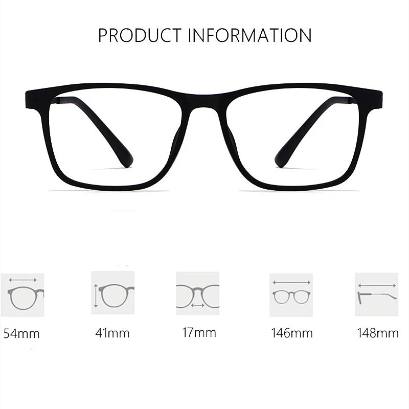 YIMARUILI Ultra Light Fashion Square Comfortable Big Eyeglasses Pure Titanium Optical Prescription Men's Glasses Frames HR3068