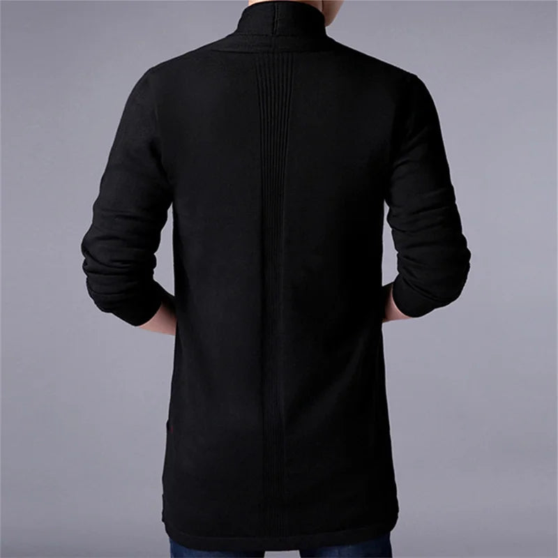 Sweater Coats Men New Fashion 2022 Autumn Men's Slim Long Solid Color Knitted Jacket Fashion Men's Casual Sweater Cardigan Coats