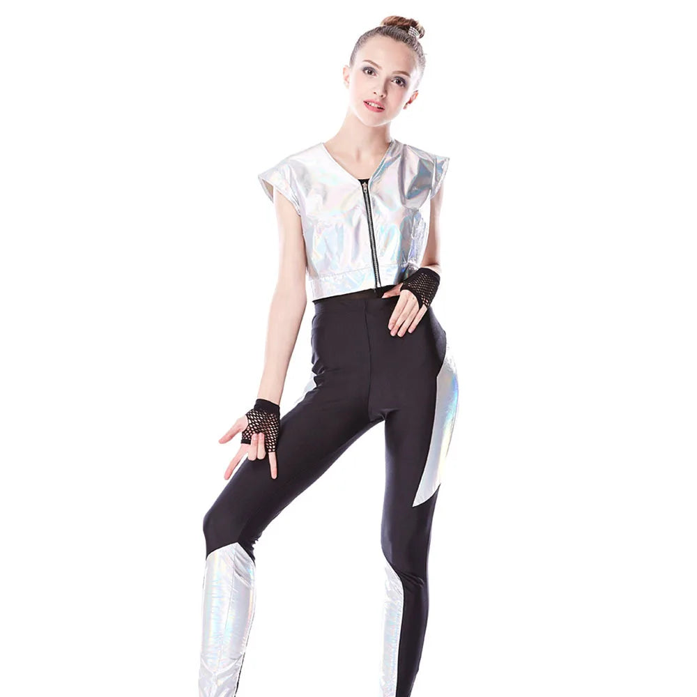 Michal Jackson Style Space Walk Hip Hop Outfits 3 Piece Street Dance Suit Tap Performance Costume Unisex