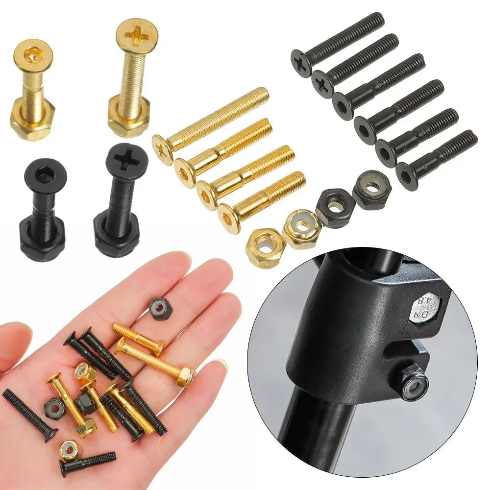 8 Sets M5 Skateboard Mounting Hardware Screws Bolts Skateboard Hardware Nuts Outdoor Longboard Parts Accessories High Quality